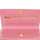 Chanel Wallet on Chain WOC Pink Iridescent Croc Embossed Calfskin Gold Hardware - Thumbnail View 8