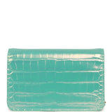 Chanel Wallet on Chain WOC Turquoise Iridescent Croc Embossed Calfskin Gold Hardware - Thumbnail View 4