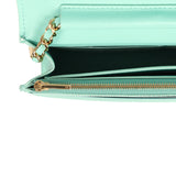 Chanel Wallet on Chain WOC Turquoise Iridescent Croc Embossed Calfskin Gold Hardware - Thumbnail View 9