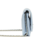 Chanel Classic Wallet on Chain Light Blue Caviar Light Gold Hardware - Thumbnail View 3