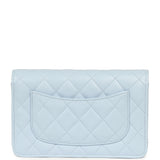 Chanel Classic Wallet on Chain Light Blue Caviar Light Gold Hardware - Thumbnail View 4
