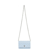 Chanel Classic Wallet on Chain Light Blue Caviar Light Gold Hardware - Thumbnail View 7