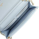 Chanel Classic Wallet on Chain Light Blue Caviar Light Gold Hardware - Thumbnail View 10