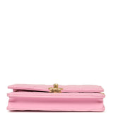 Pre-owned Chanel Classic Wallet On Chain WOC Pink Lambskin Brushed Gold Hardware - Thumbnail View 6
