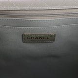 Chanel XXL Classic Single Flap Bag Khaki Shiny Aged Calfskin Brushed Gold Hardware