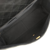 Chanel XXL Classic Single Travel Flap Bag Black Shiny Aged Calfskin Brushed Gold Hardware