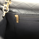Chanel XXL Classic Single Travel Flap Bag Black Shiny Aged Calfskin Brushed Gold Hardware