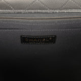 Chanel XXL Classic Single Travel Flap Bag Black Shiny Aged Calfskin Brushed Gold Hardware