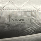 Pre-owned Chanel XXL Classic Single Flap Bag Silver Metallic Calfskin Aged Ruthenium Hardware - Thumbnail View 8
