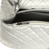 Pre-owned Chanel XXL Classic Single Flap Bag Silver Metallic Calfskin Aged Ruthenium Hardware - Thumbnail View 10