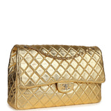 Chanel XXL Classic Single Flap Bag Gold Metallic Lambskin Light Gold Hardware - Thumbnail View 2