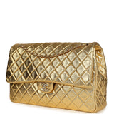 Chanel XXL Classic Single Flap Bag Gold Metallic Lambskin Light Gold Hardware - Thumbnail View 5
