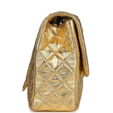 Chanel XXL Classic Single Flap Bag Gold Metallic Lambskin Light Gold Hardware - Thumbnail View 3
