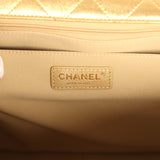 Chanel XXL Classic Single Flap Bag Gold Metallic Lambskin Light Gold Hardware - Thumbnail View 9