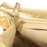 Chanel XXL Classic Single Flap Bag Gold Metallic Lambskin Light Gold Hardware - Thumbnail View 10