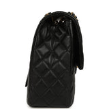Chanel XXL Classic Single Travel Flap Bag Black Shiny Aged Calfskin Brushed Gold Hardware - Thumbnail View 3