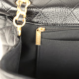 Chanel XXL Classic Single Travel Flap Bag Black Shiny Aged Calfskin Brushed Gold Hardware - Thumbnail View 10