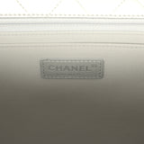 Chanel XXL Classic Single Flap Bag Silver Metallic Lambskin Silver Hardware - Thumbnail View 9