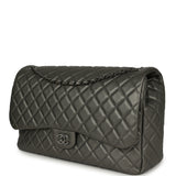Chanel XXL Classic Single Flap Bag Dark Grey Metallic Lambskin Ruthenium Hardware - Thumbnail View 5
