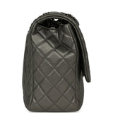 Chanel XXL Classic Single Flap Bag Dark Grey Metallic Lambskin Ruthenium Hardware - Thumbnail View 3