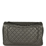 Chanel XXL Classic Single Flap Bag Dark Grey Metallic Lambskin Ruthenium Hardware - Thumbnail View 4