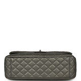 Chanel XXL Classic Single Flap Bag Dark Grey Metallic Lambskin Ruthenium Hardware - Thumbnail View 6