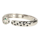 Cartier Panthere De Cartier Medium Half-Pave Bracelet Onyx & Diamonds 18K White Gold Hardware