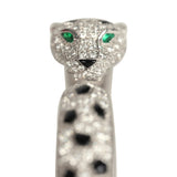 Cartier Panthere De Cartier Medium Half-Pave Bracelet Onyx & Diamonds 18K White Gold Hardware