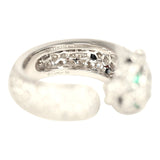 Cartier Panthere De Cartier Medium Half-Pave Ring Onyx & Diamonds 18K White Gold Hardware