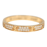 Pre-owned Cartier Pave Mini Love Ring 18K Yellow Gold Hardware & Diamonds - Thumbnail View 1