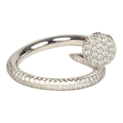 Cartier Juste Un Clou Small Model Pave Ring 18K White Gold & Diamonds