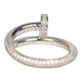 Cartier Juste Un Clou Small Model Pave Ring 18K White Gold & Diamonds - Thumbnail View 4