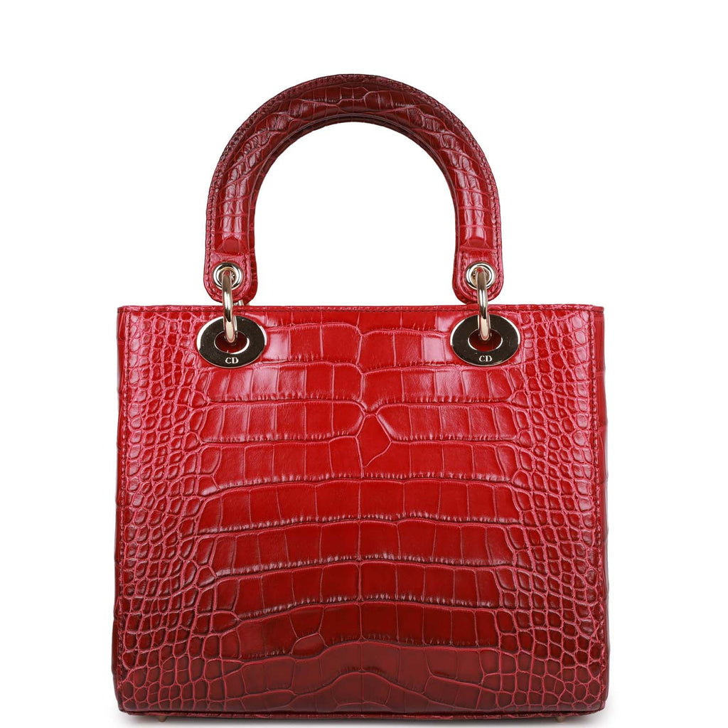 Christian Dior Medium Lady Dior Gradient Red Matte Alligator Light Gol –  Madison Avenue Couture