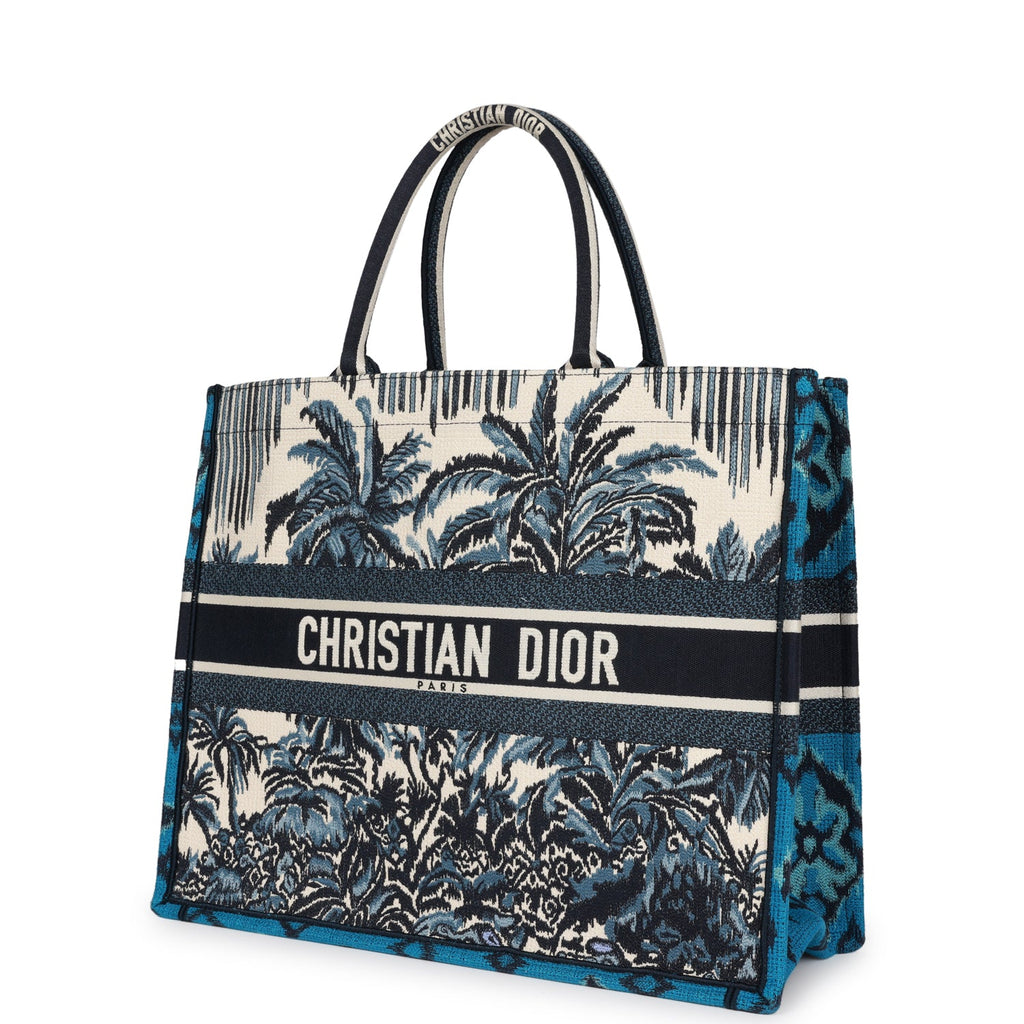 Christian Dior Large Book Oblique Embroidered Tote Bag