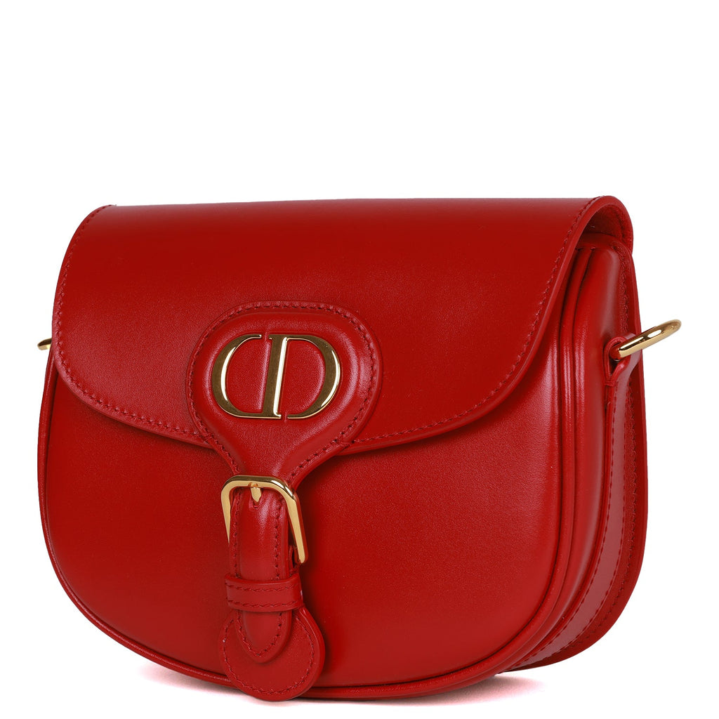 Christian Dior Poppy Red Calfskin Small Bobby Bag Gold Hardware Red New Calfskin