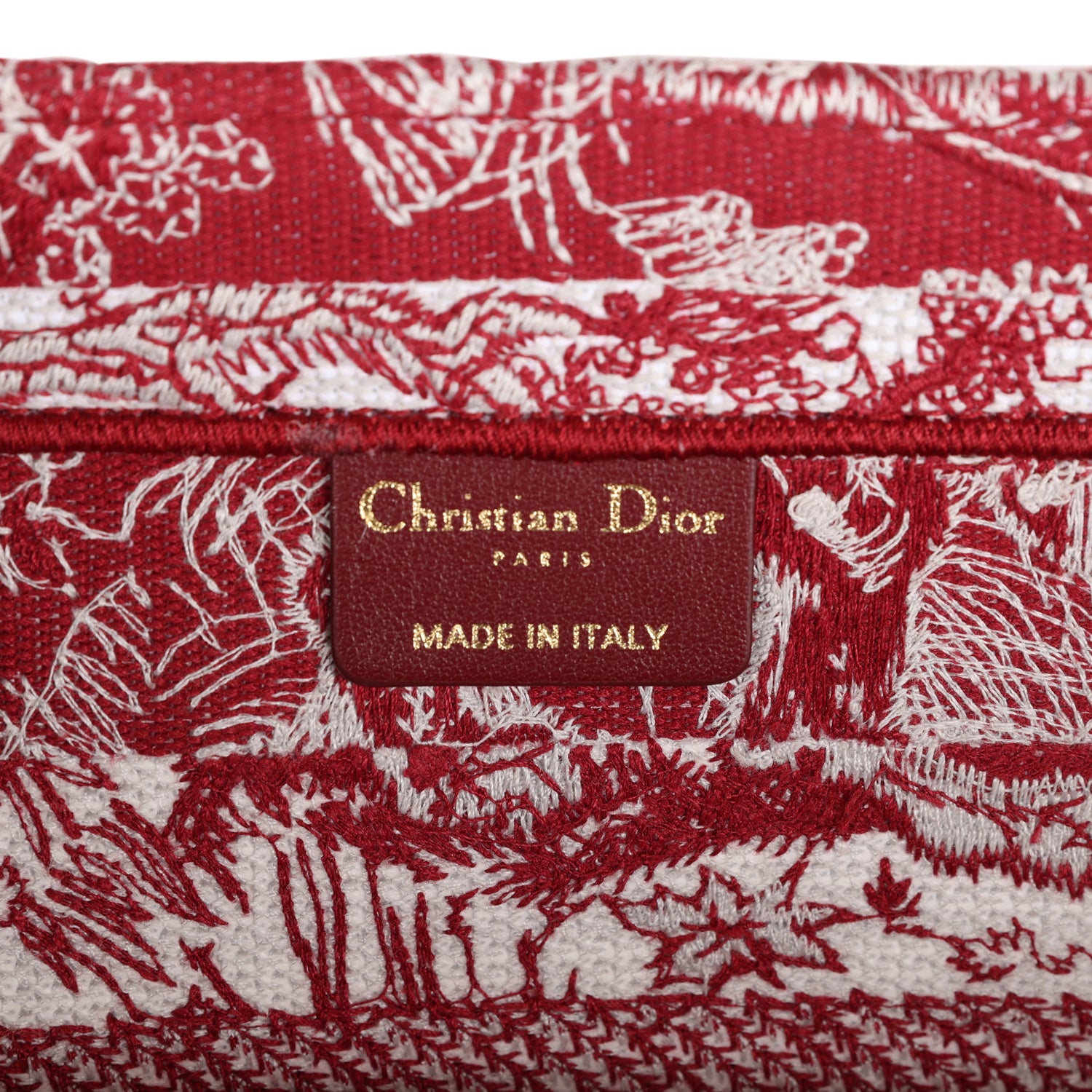 Christian Dior Burgundy Toile De Jouy Stripes Medium Book Tote ...