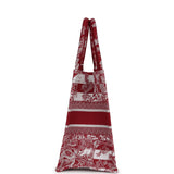 Christian Dior Burgundy Toile De Jouy Stripes Medium Book Tote