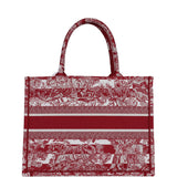 Christian Dior Burgundy Toile De Jouy Stripes Medium Book Tote