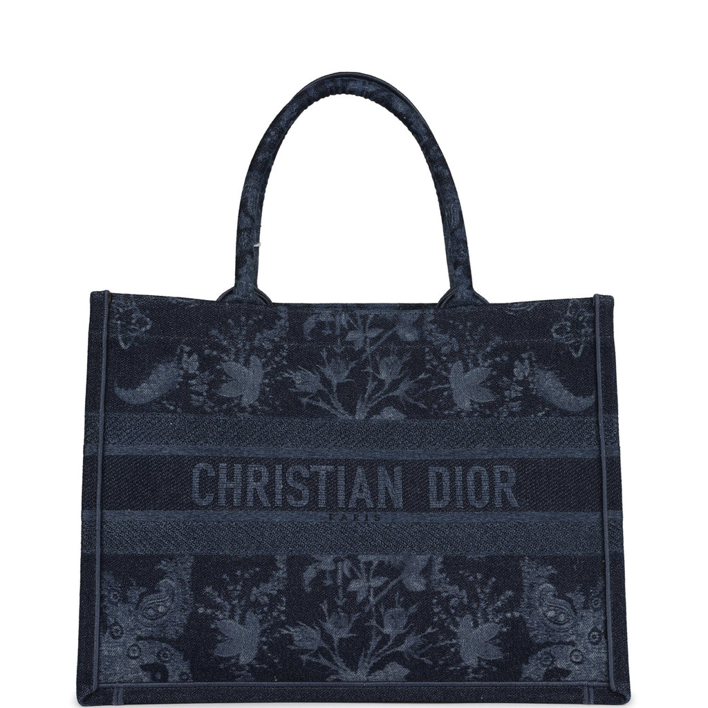 Dior Embroidered Canvas Book Tote in Blue