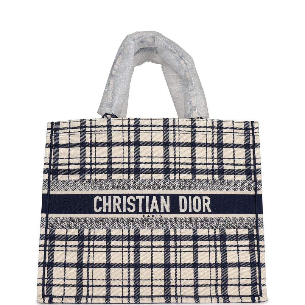 Christian Dior Large Book Oblique Embroidered Canvas Tote Bag Multicolor