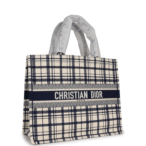 Dior Book Tote - Green Check  Luxury Fashion Clothing and Accessories