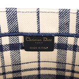 Christian Dior Blue and White Canvas Check'n' Large Book Tote