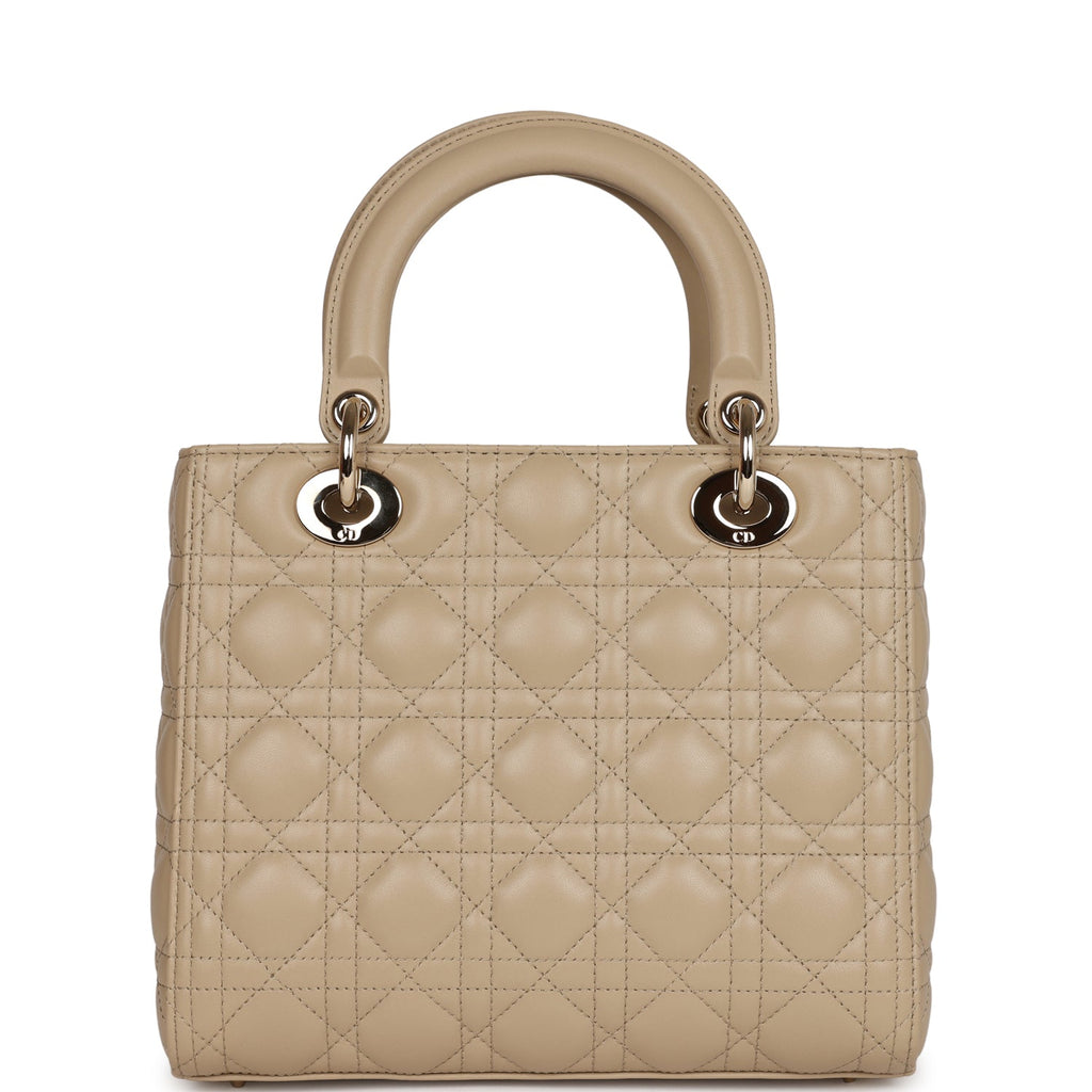 Christian Dior Lady Dior Medium Bag Corda Beige Cannage Lambskin Gold –  Madison Avenue Couture