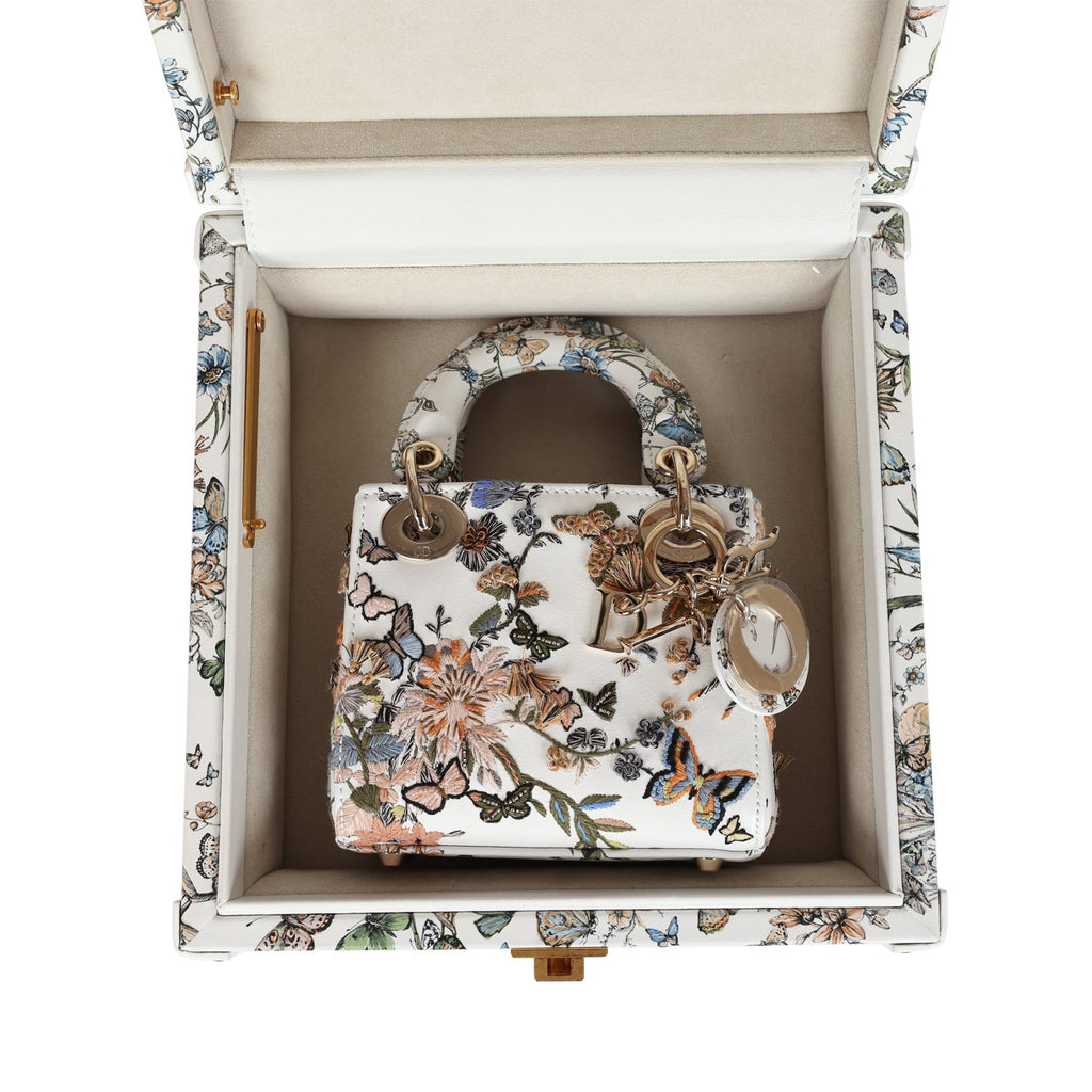 Mini Lady Dior Bag Natural Wicker and Blue Dior Oblique Jacquard | DIOR US
