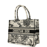 Christian Dior "Zodiac" Medium Book Tote White and Black Embroidered Canvas