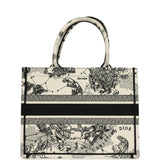 Christian Dior "Zodiac" Medium Book Tote White and Black Embroidered Canvas