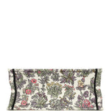 Christian Dior "Fleurs" Medium Book Tote White and Purple Multicolor Embroidered Canvas