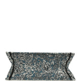 Christian Dior "All Around The World" Medium Book Tote Grey and Teal Multicolor Embroidered Canvas