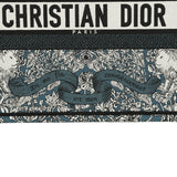 Christian Dior "All Around The World" Medium Book Tote Grey and Teal Multicolor Embroidered Canvas