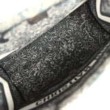 Christian Dior "All Around The World" Medium Book Tote Grey and Teal Multicolor Embroidered Canvas